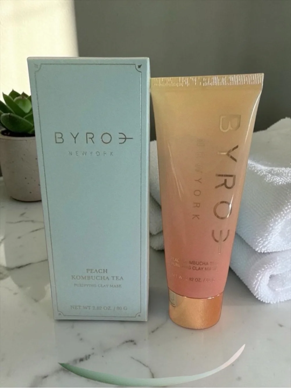 BYROE Peach Kombucha Purifying Clay Mask 80g Full Size - NEW